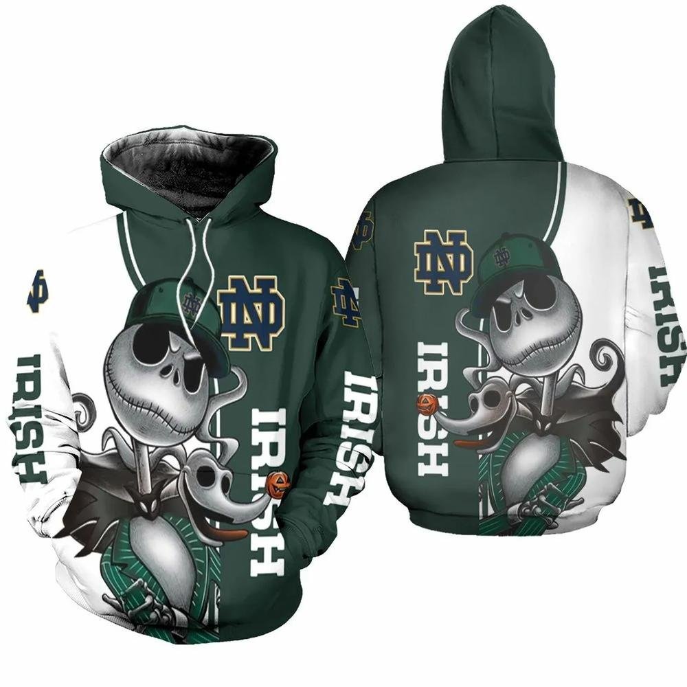 Notre-Dame-Fighting-Irish-Jack-Skellington-And-Zero-3D-Hoodie-College-Baseball-Apparel